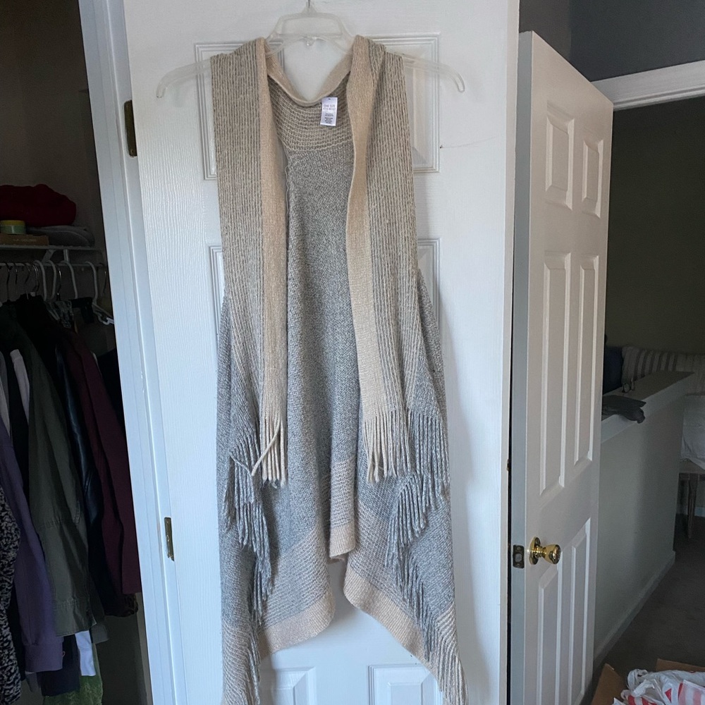 Tan and grey cardigan